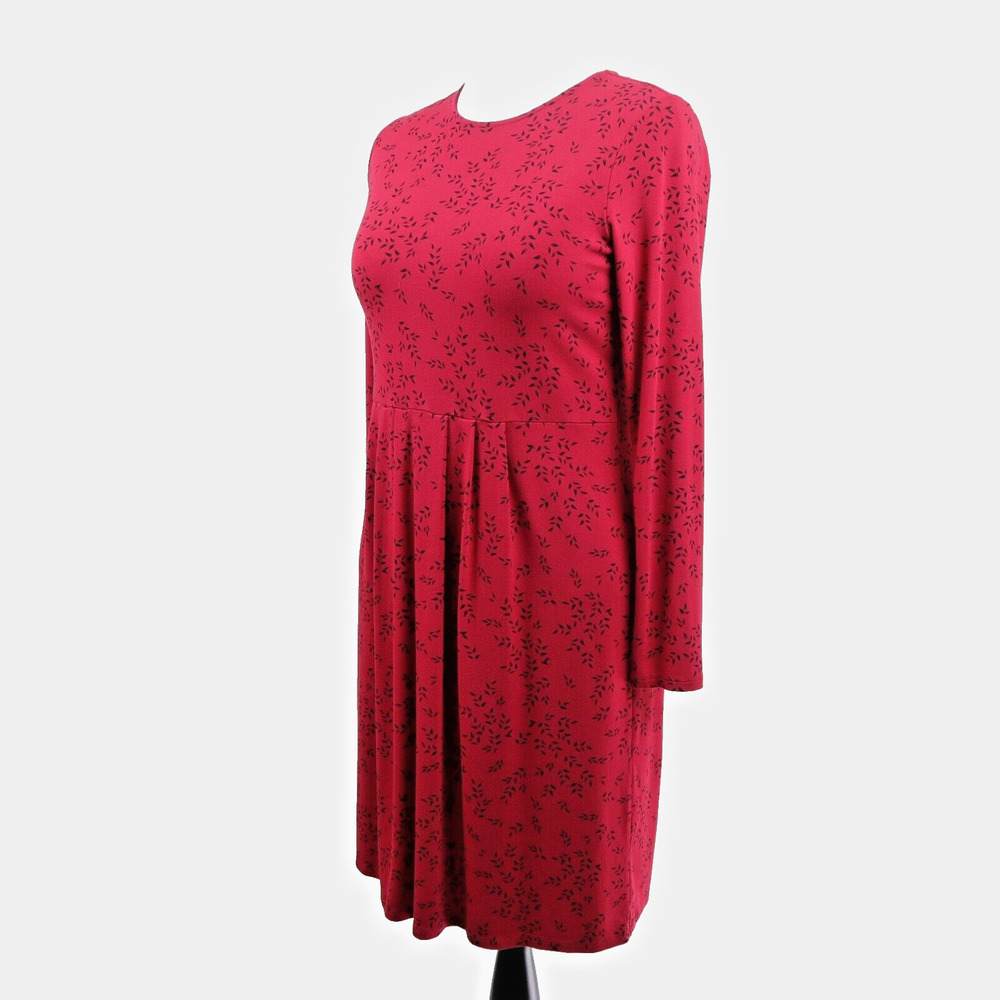 J Jill Size S Wearever Collection Jersey Knit Dress Red Print
